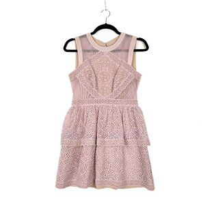 BCBG MaxAzria Joselyn Lace Cocktail Peplum Mini Dress Size 4P